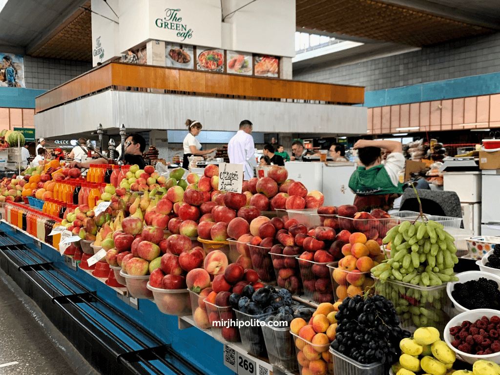 Central Asia Countries: Fruit Stand at Almaty Green Bazaar