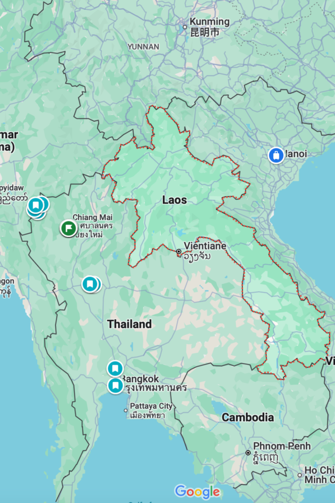 Laos on Google Maps